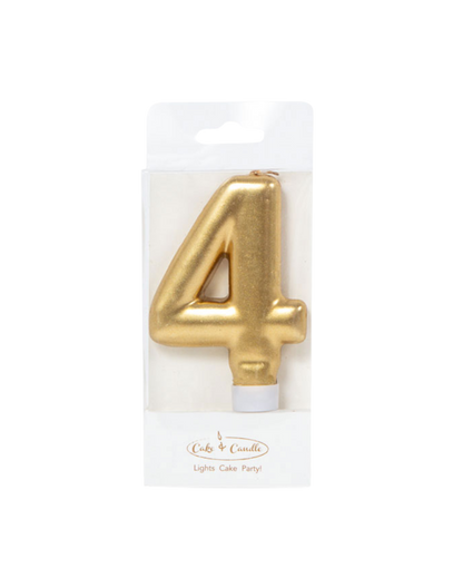 Metallic Gold Number Candles