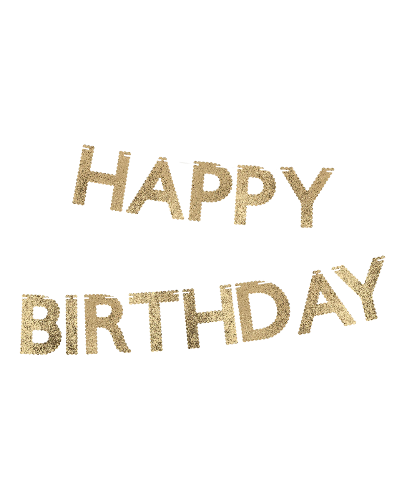Gold Glitter Happy Birthday Garland