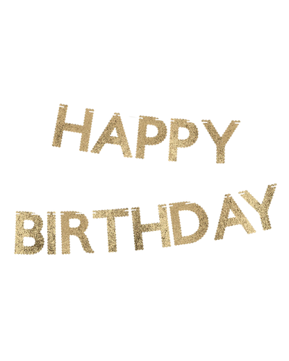 Gold Glitter Happy Birthday Garland