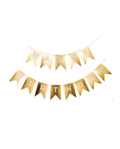 Gold Happy Birthday Banner