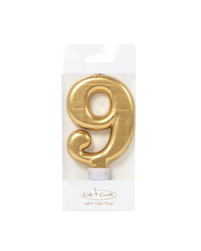 Metallic Gold Number Candles