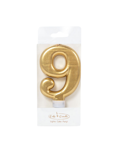 Metallic Gold Number Candles