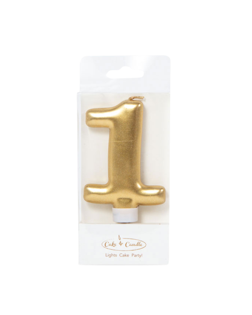 Metallic Gold Number Candles