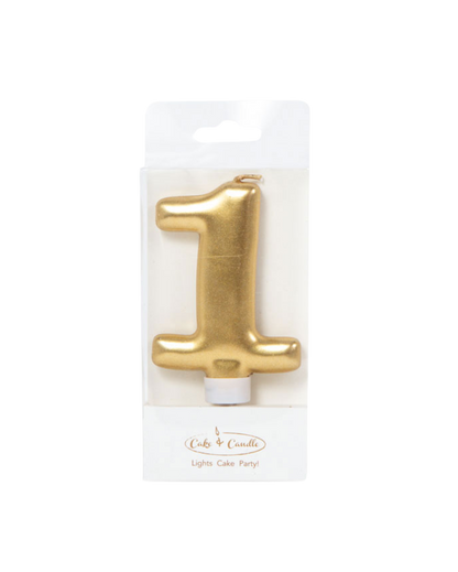 Metallic Gold Number Candles