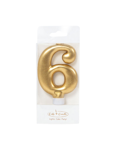 Metallic Gold Number Candles