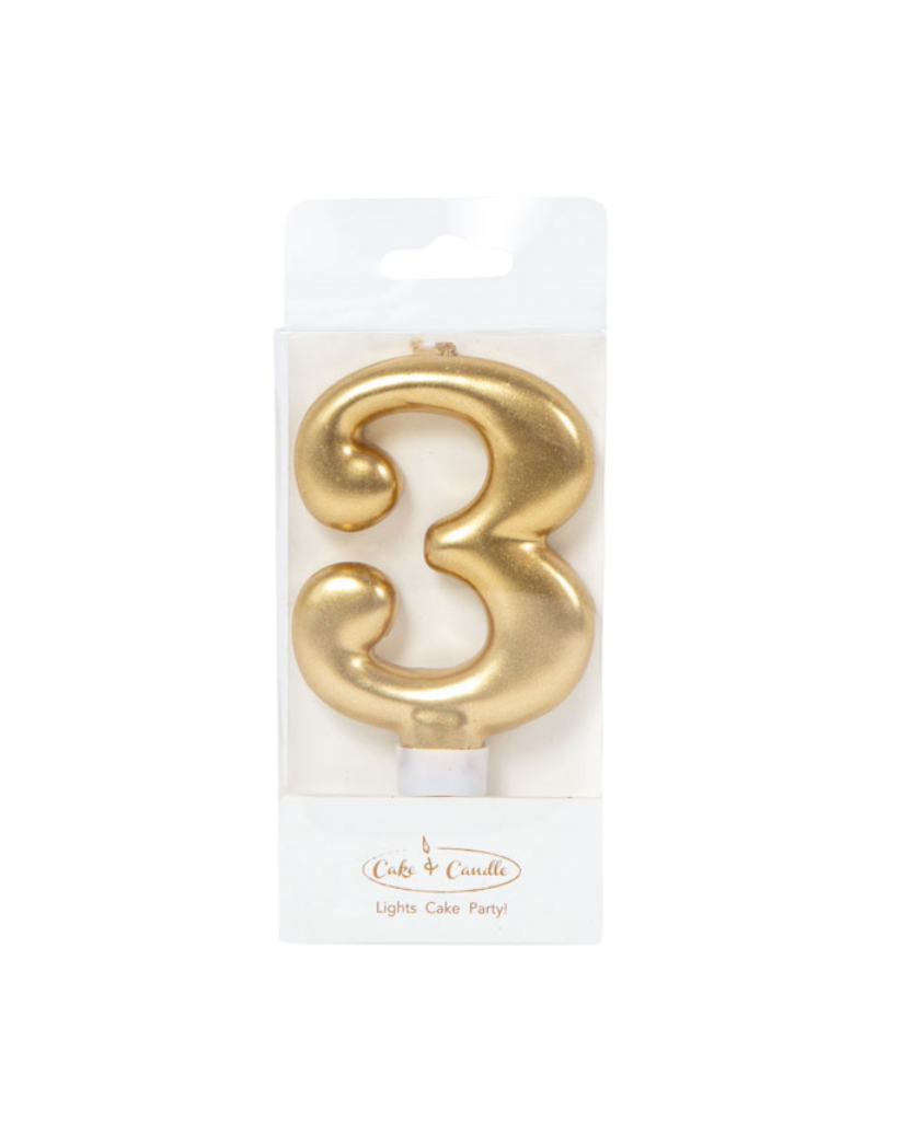 Metallic Gold Number Candles