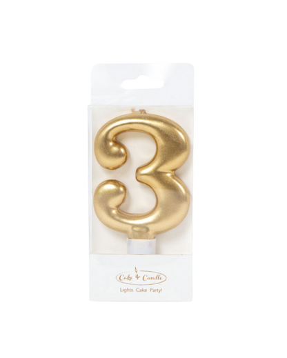 Metallic Gold Number Candles