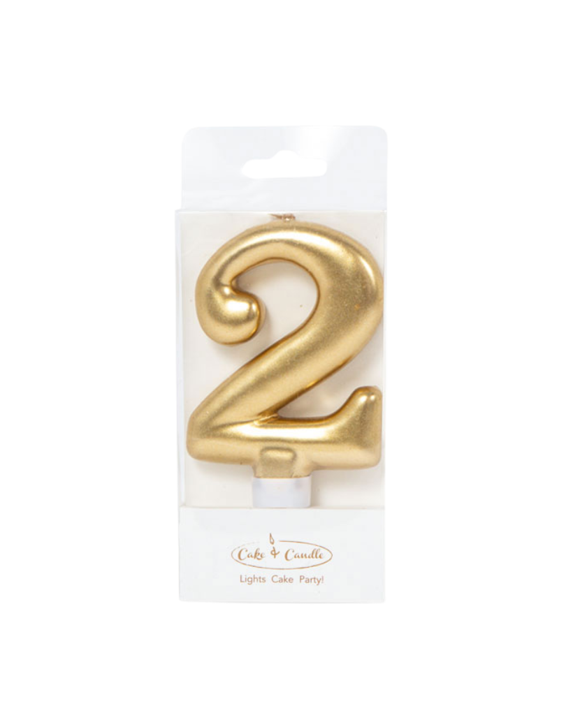 Metallic Gold Number Candles