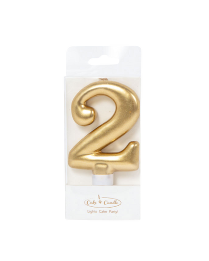 Metallic Gold Number Candles