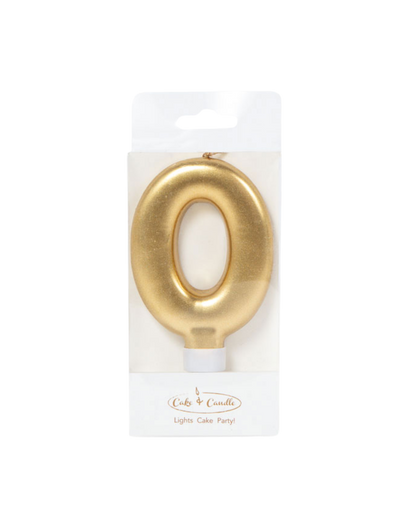 Metallic Gold Number Candles