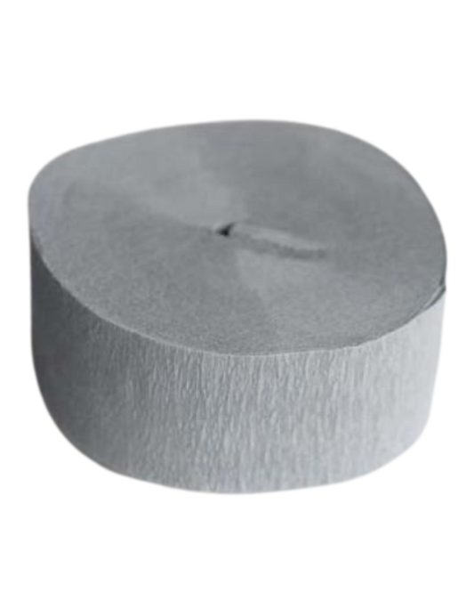 roll of grey crepe streamer