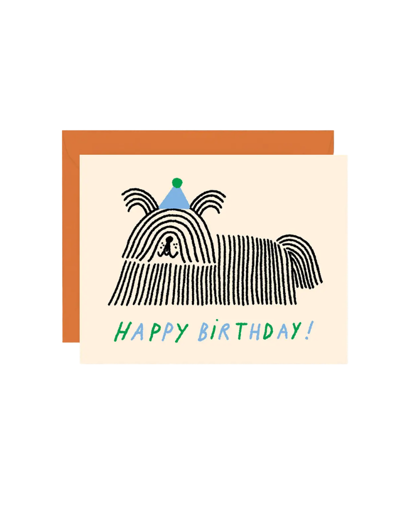 Hairy Dog Happy Birthday Card