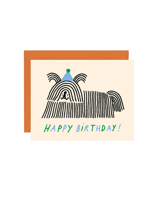 Hairy Dog Happy Birthday Card