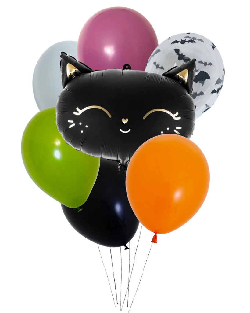 Black Cat Small Balloon Bunch Flat