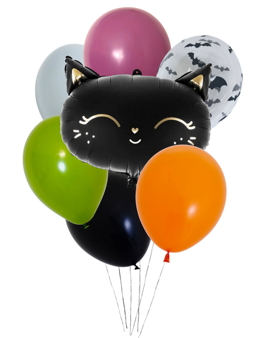 Black Cat Small Balloon Bunch Flat