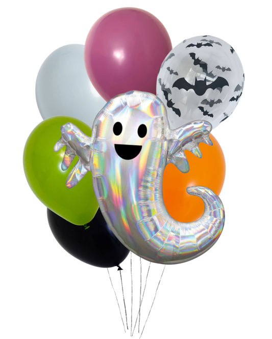 Iridescent Ghost Small Balloon Bunch Flat