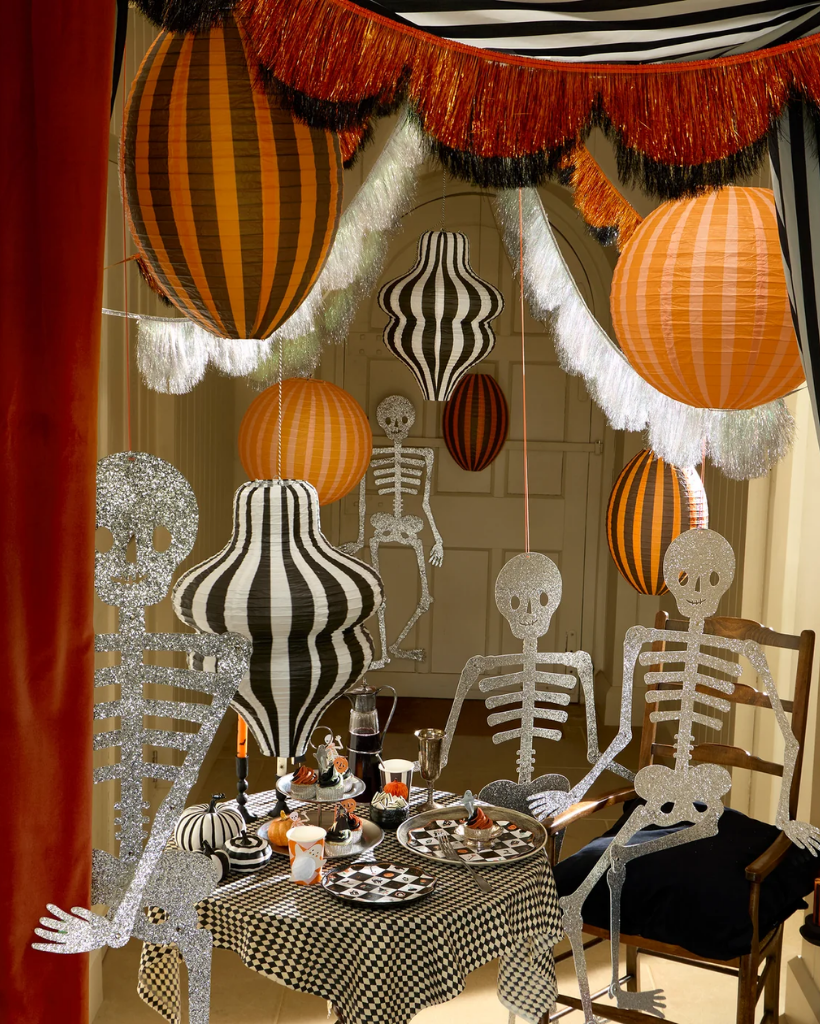 Stripy Halloween Hanging Lanterns