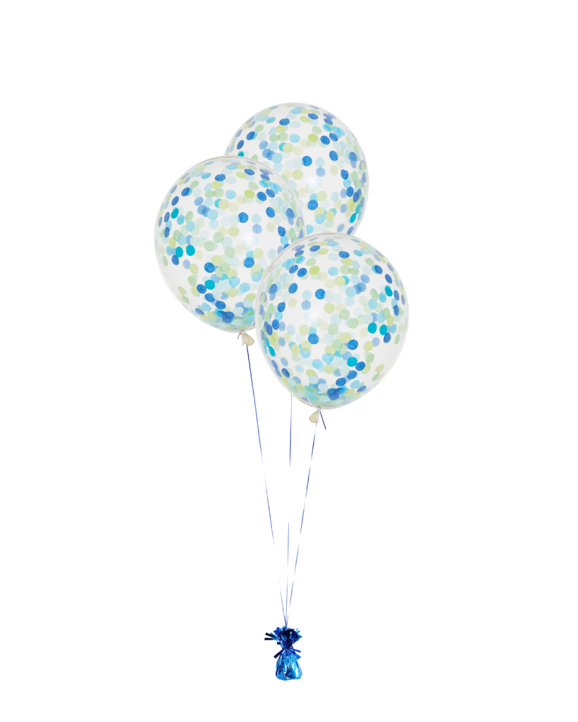 3 Flat Handsome Standard Confetti Balloons