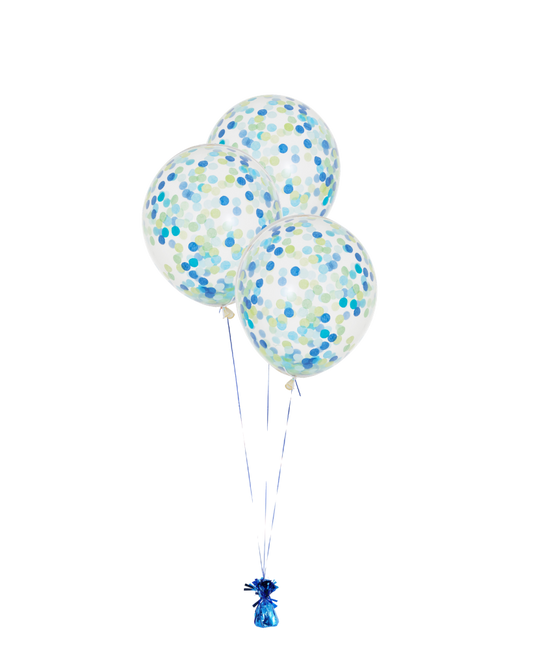 3 Flat Handsome Standard Confetti Balloons
