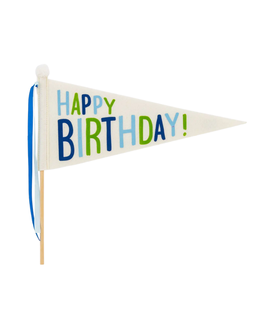 Blue and Green Felt Happy Birthday Pennant
