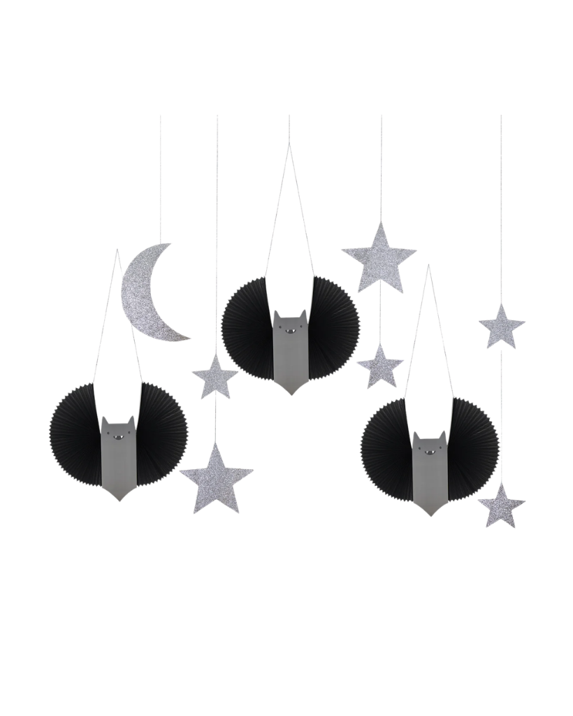 Large Bat, Stars & Moon Hanging Decorations