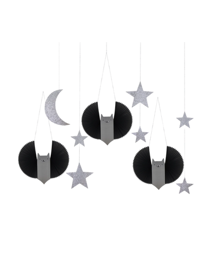 Large Bat, Stars & Moon Hanging Decorations