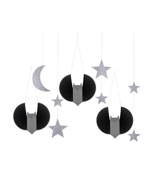 Large Bat, Stars & Moon Hanging Decorations