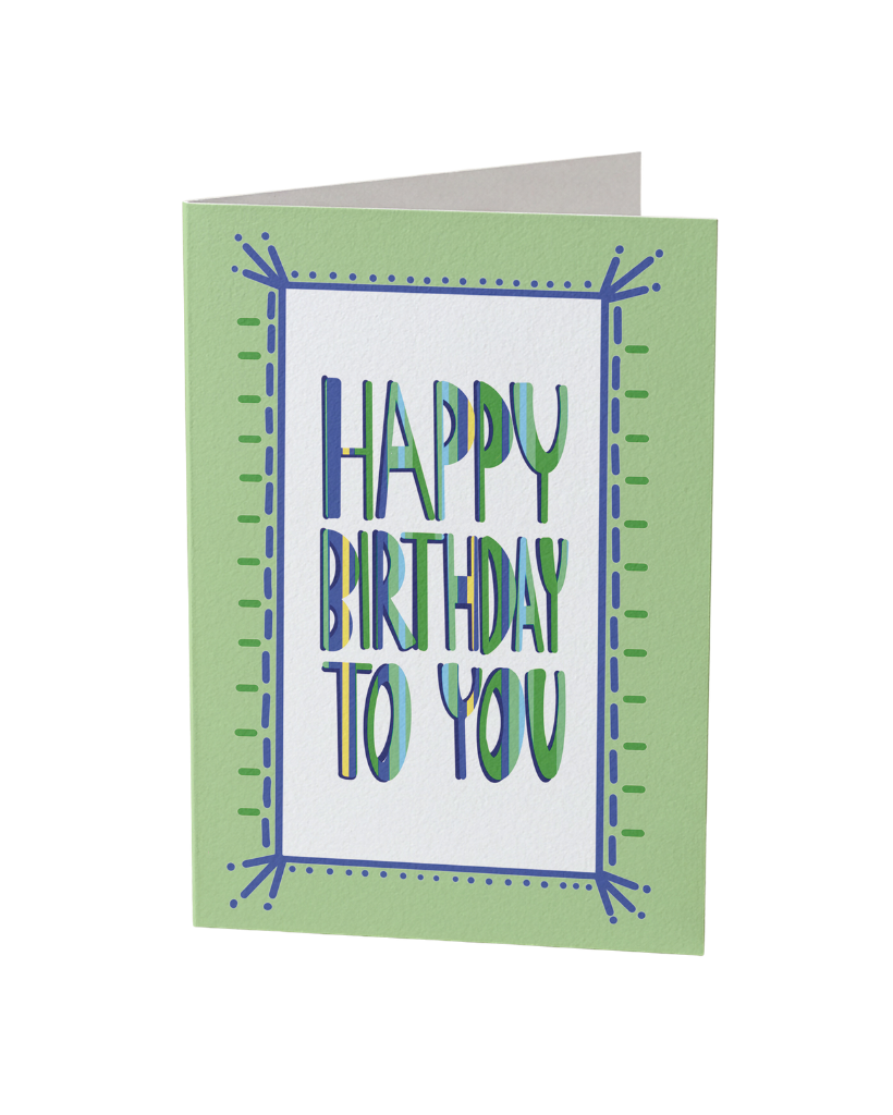 Green Happy Birthday To You Card