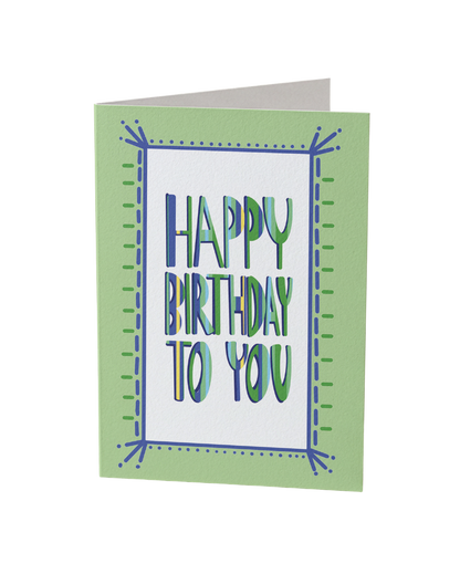 Green Happy Birthday To You Card