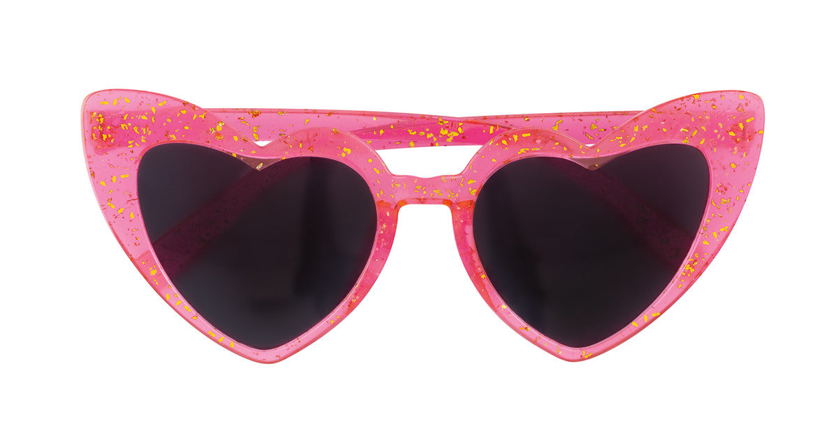 Pink Glitter Heart Glasses