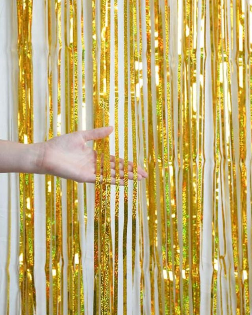 Holographic Gold Foil Curtain