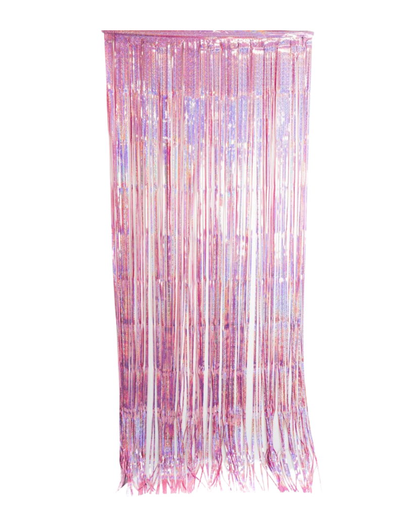 Holographic Light Pink Foil Curtain