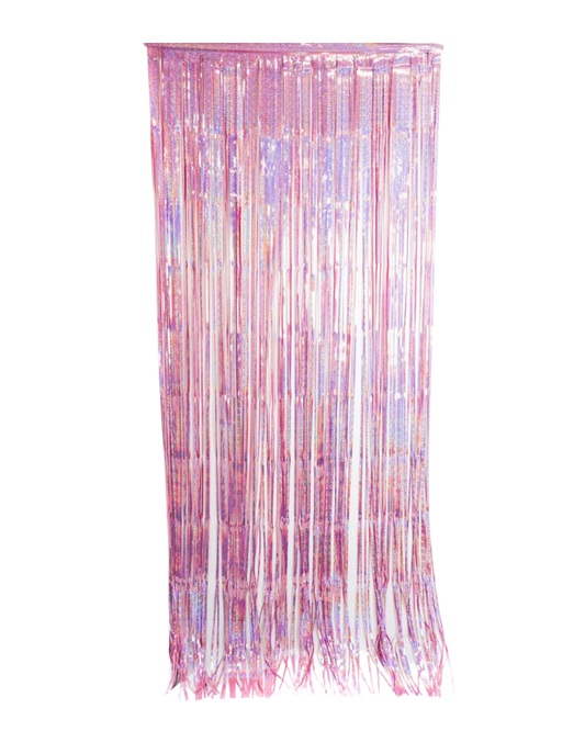 Holographic Light Pink Foil Curtain