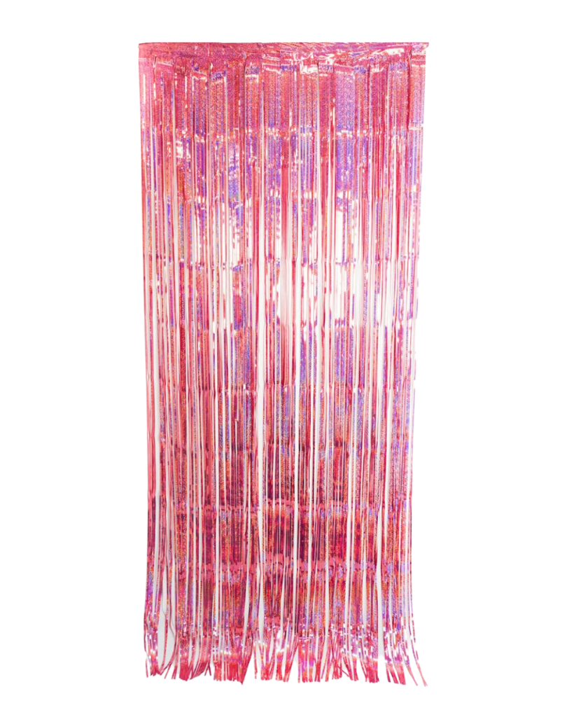 Holographic Rose Pink Foil Curtain