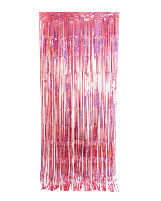 Holographic Rose Pink Foil Curtain