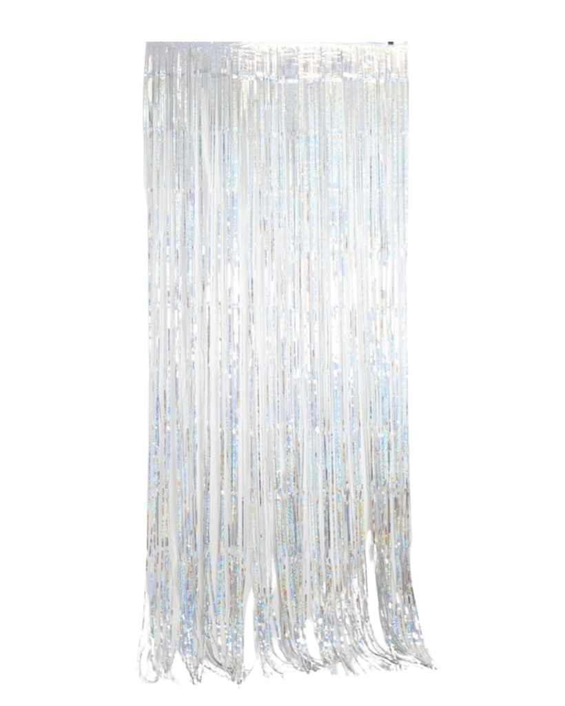 Holographic Silver Foil Curtain