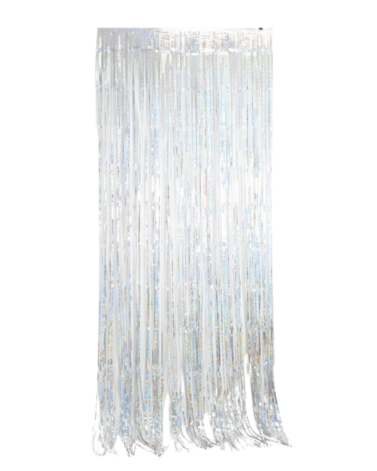 Holographic Silver Foil Curtain