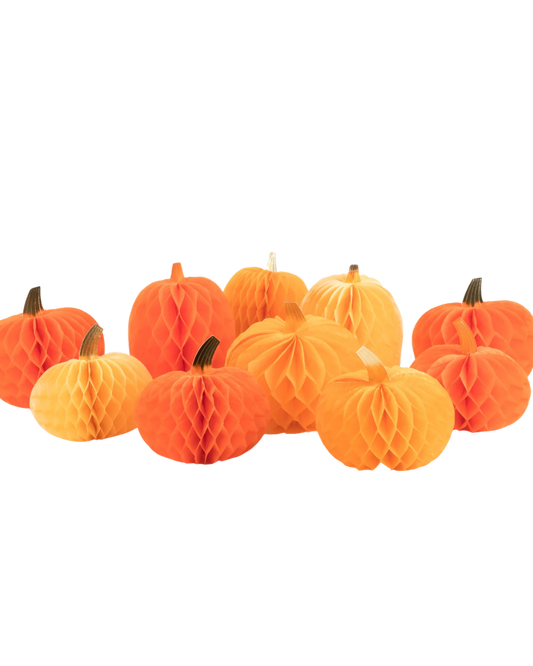 Halloween Honeycomb Pumpkins Pack of 10