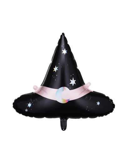 Party Decor witch hat foil balloon - inflated helium balloons by Poppies For Grace party shop in Hawthorn.