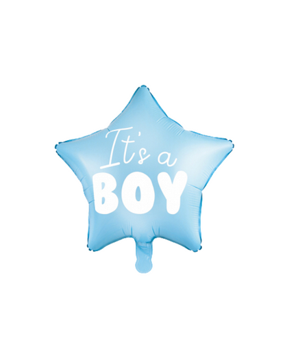 Party Deco blue It's a boy star foil balloon for baby showers or gender reveals
