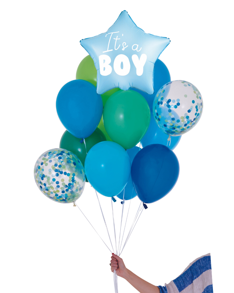 Balloon bouquet with 'It's a Boy' message 