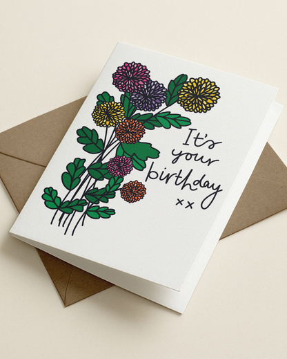 Flower It's Your Birthday Card