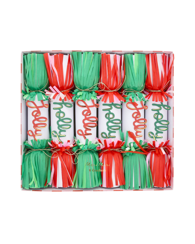 Jolly Holly Fringe Christmas Crackers