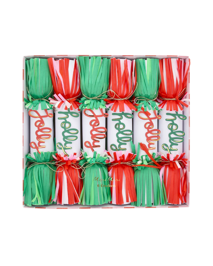 Jolly Holly Fringe Christmas Crackers