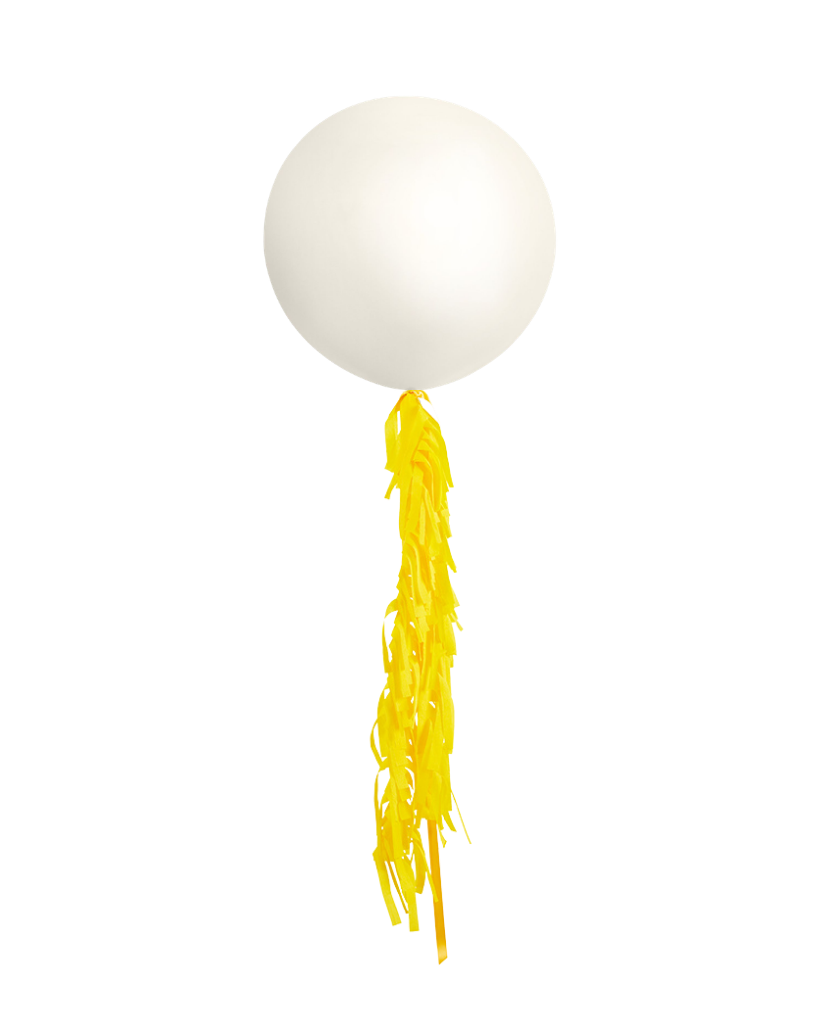 Lace Jumbo Balloon and Fringe Filled with Helium