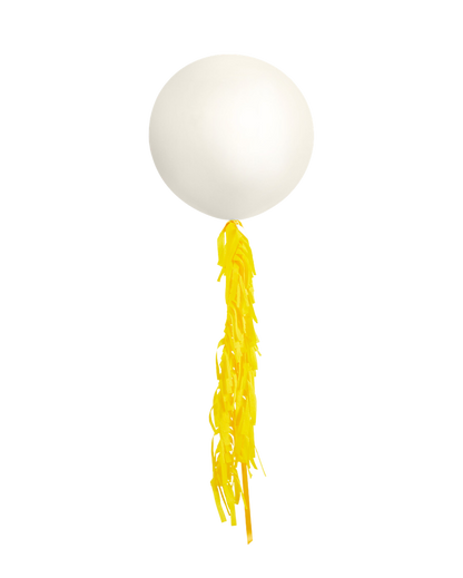 Lace Jumbo Balloon and Fringe Filled with Helium