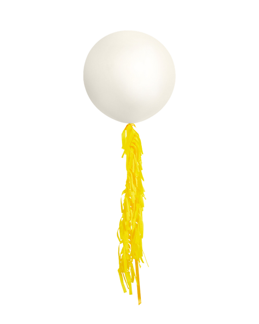 Lace Jumbo Balloon and Fringe Filled with Helium