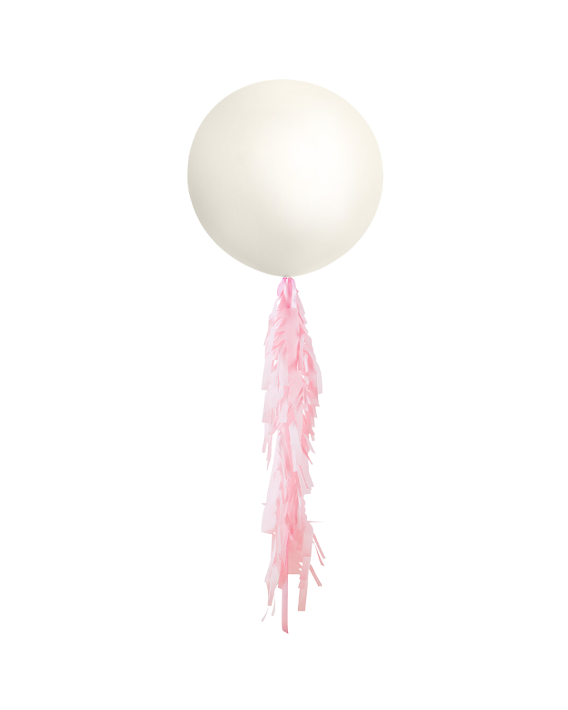 Lace Jumbo Balloon and Fringe Filled with Helium