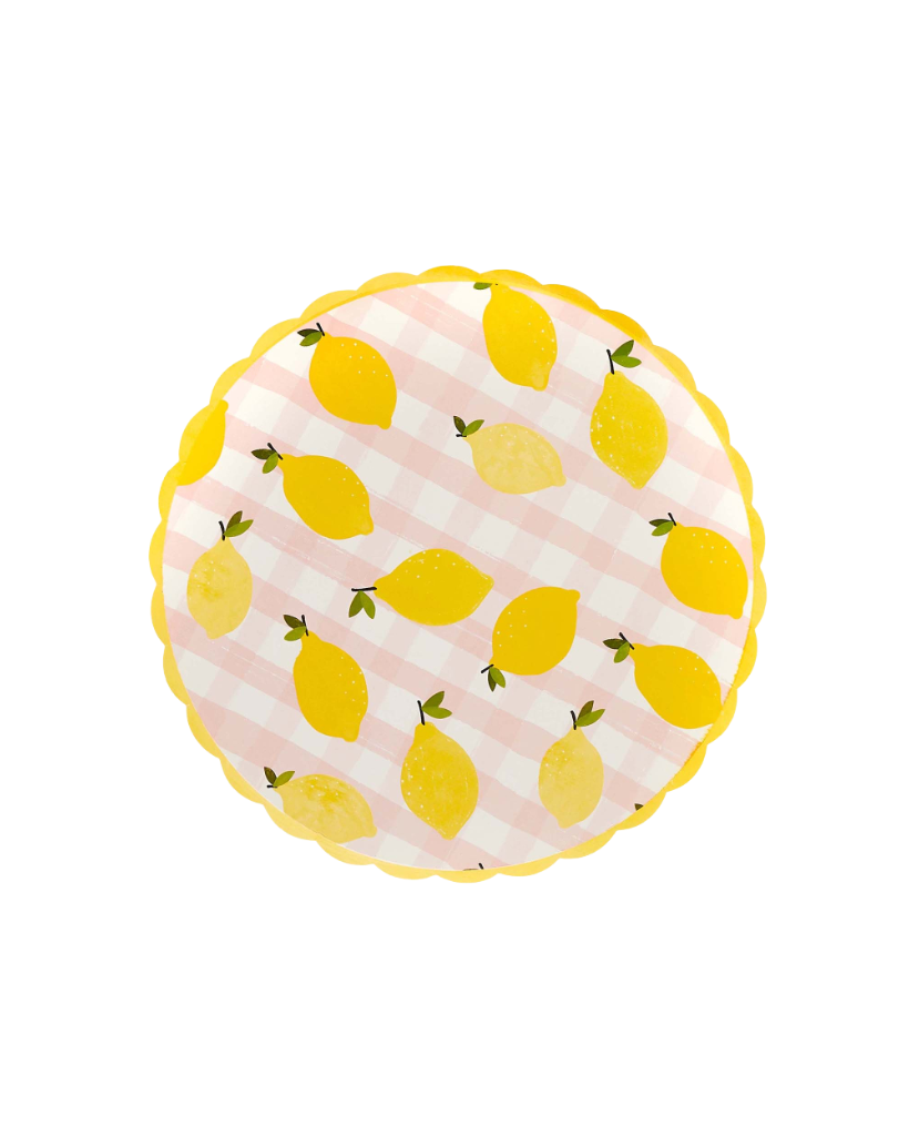 Lemon & Gingham Paper Plates