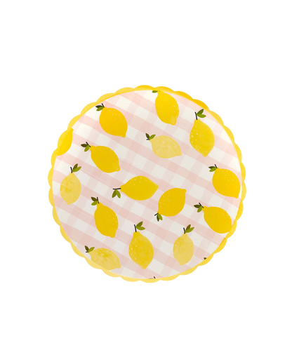 Lemon & Gingham Paper Plates